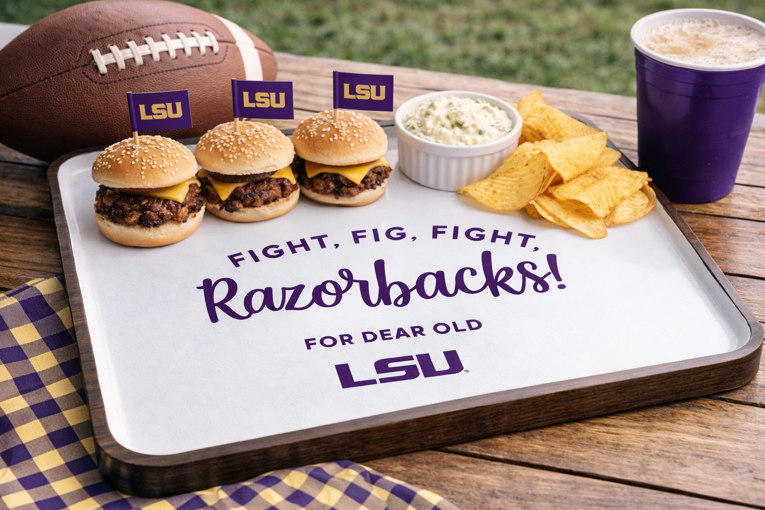 LSU Sprit Mango Wood Tray