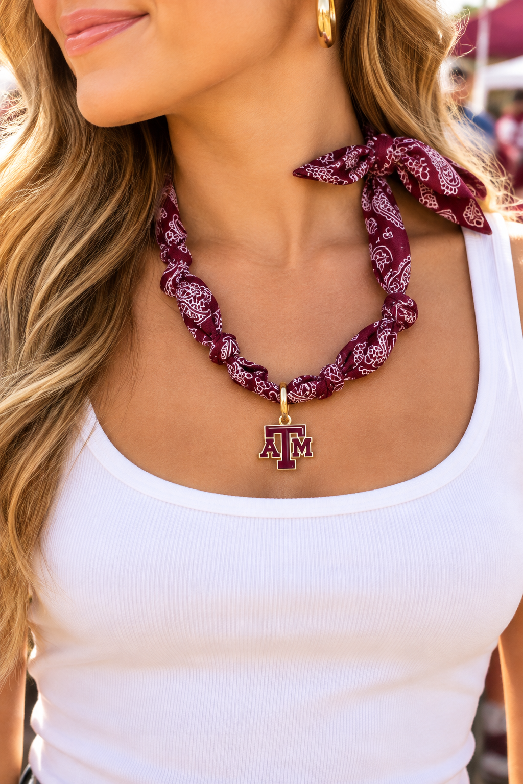 Texas A&M Aggies Logo Bandana Scarf Necklace