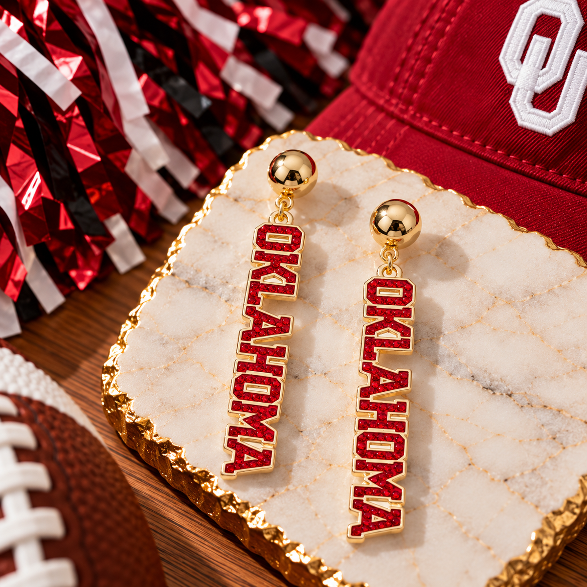 OU Pave Earrings