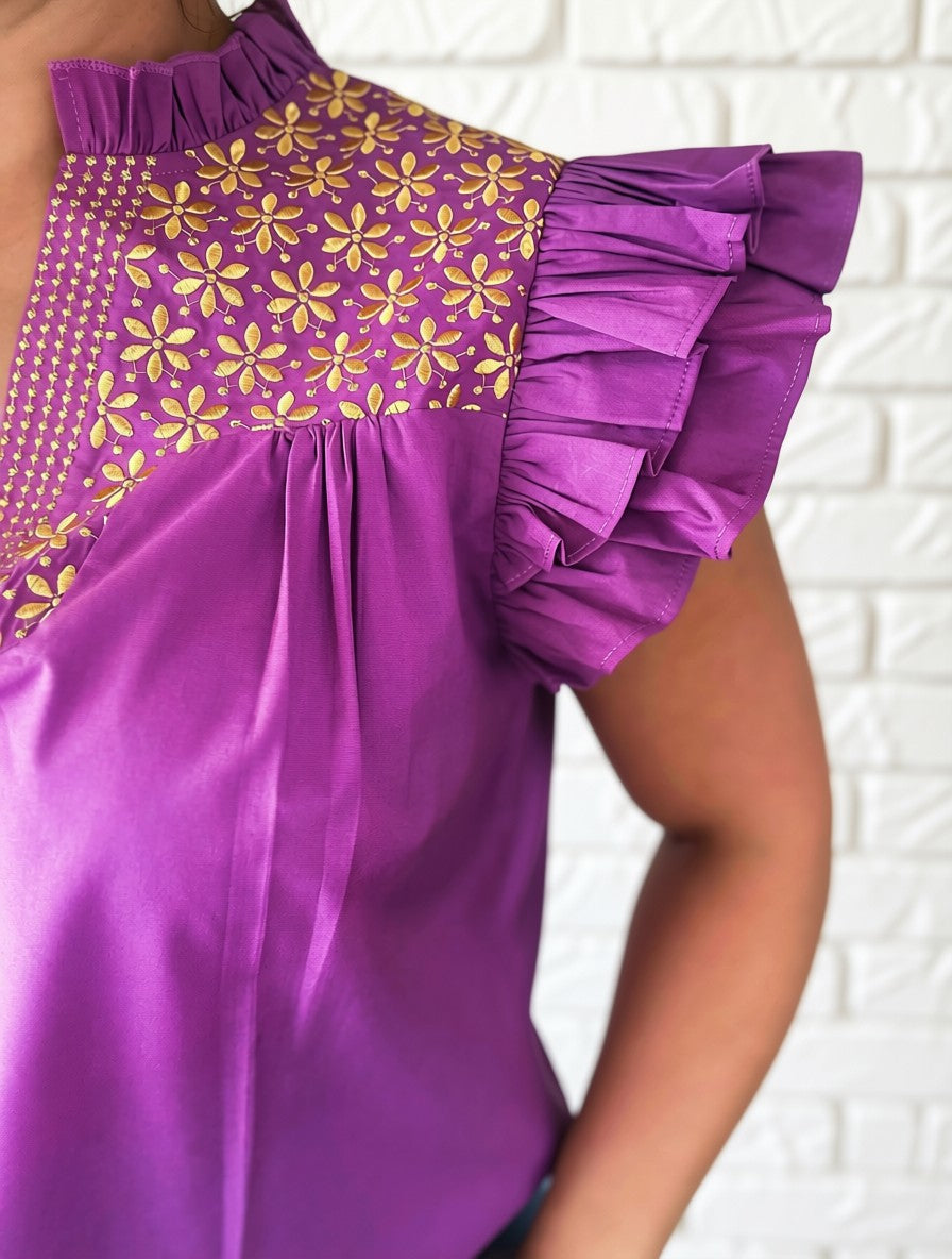 Game Day Fiesta Top | In Purple