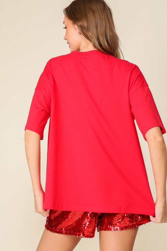 Game Day Dazzle Football Top | Red