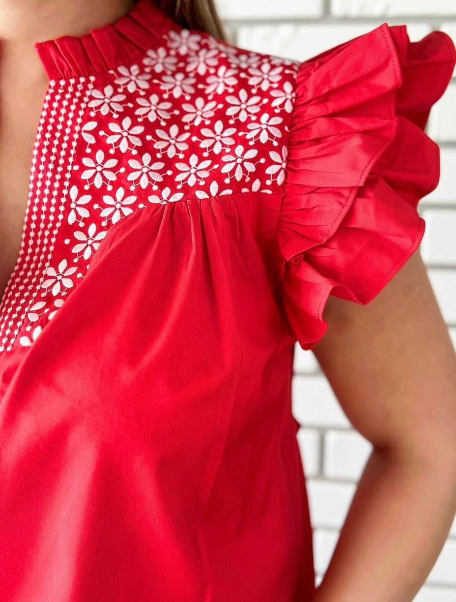 Game Day Fiesta Top | In Red