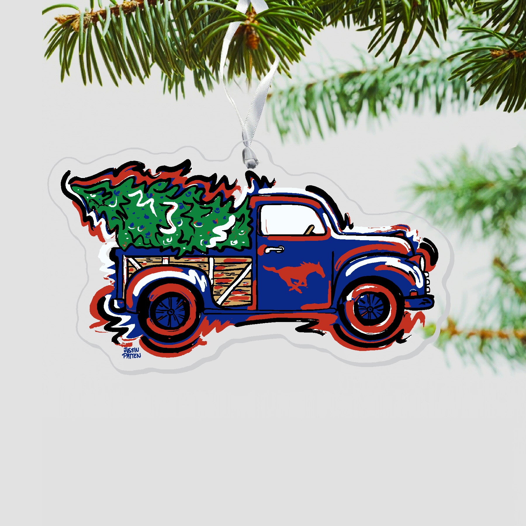 SMU Truck Ornament