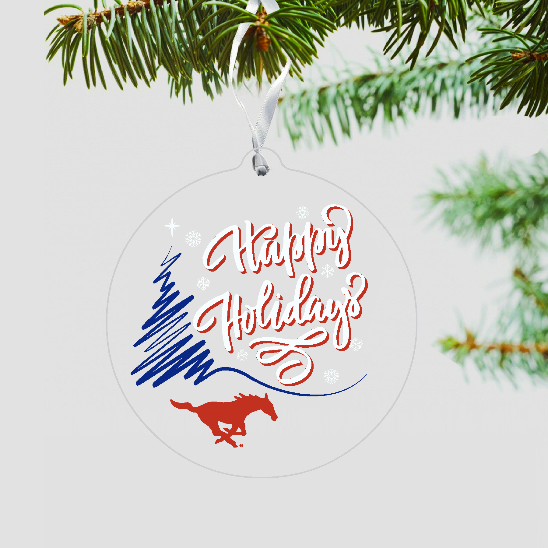 SMU Happy Holidays Ornament