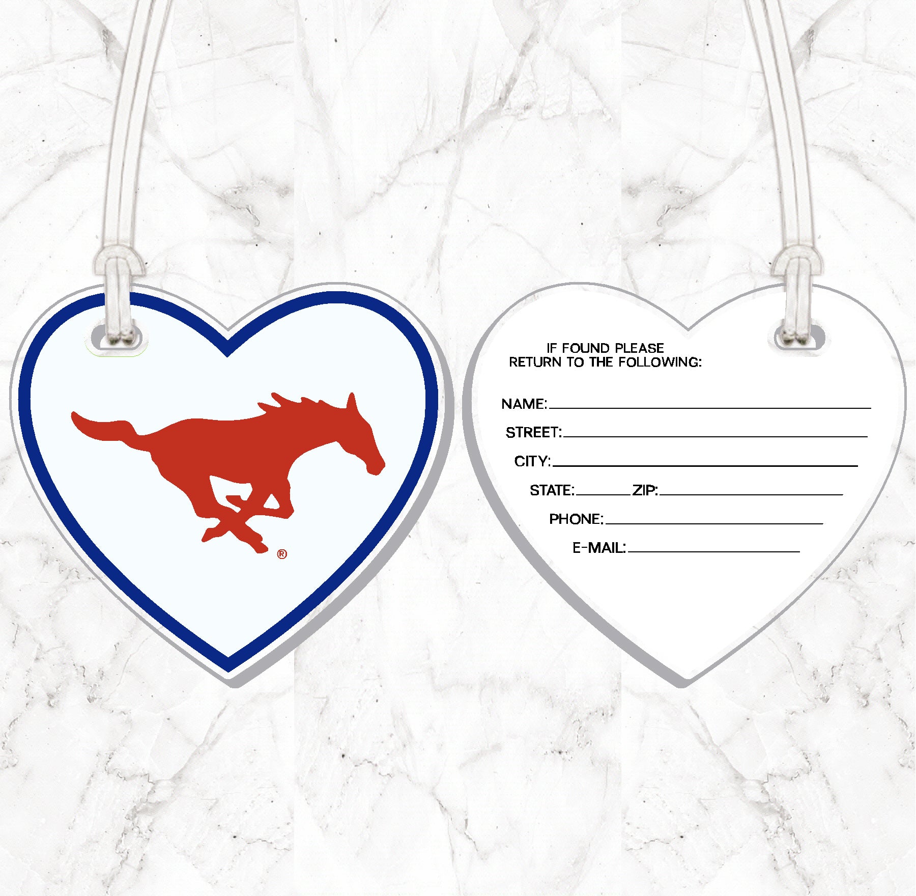 SMU Heart Luggage Tag