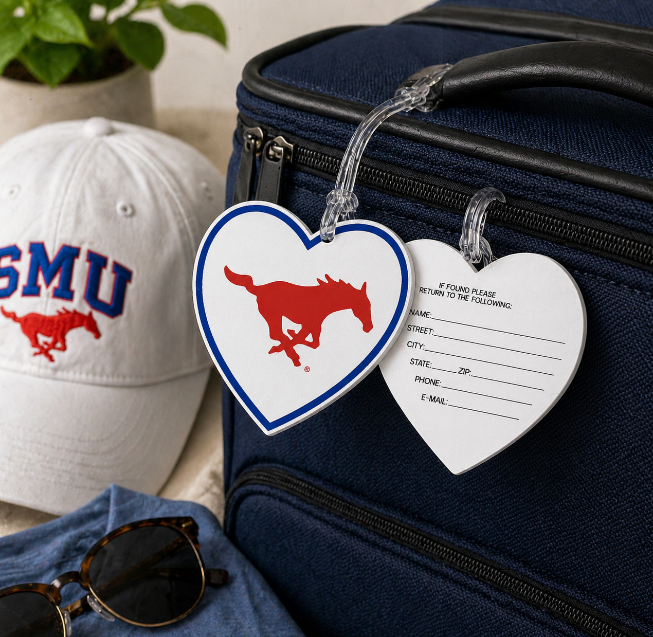 SMU Heart Luggage Tag