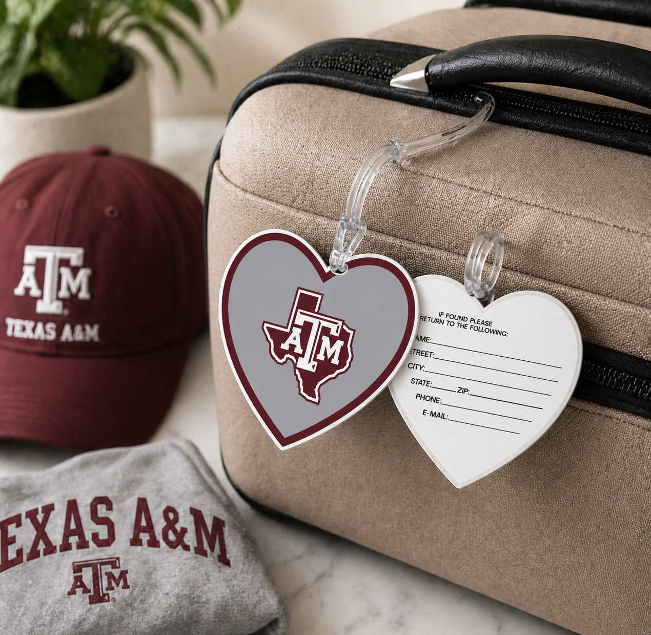 Texas A&M Heart Luggage Tag