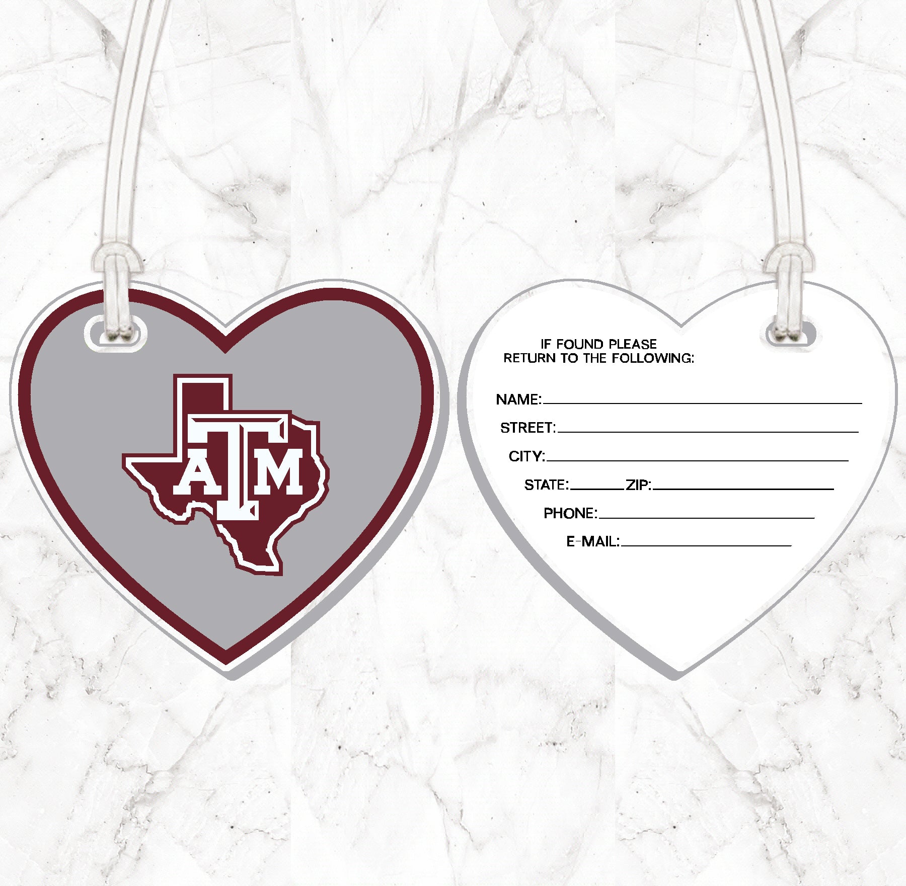 Texas A&M Heart Luggage Tag