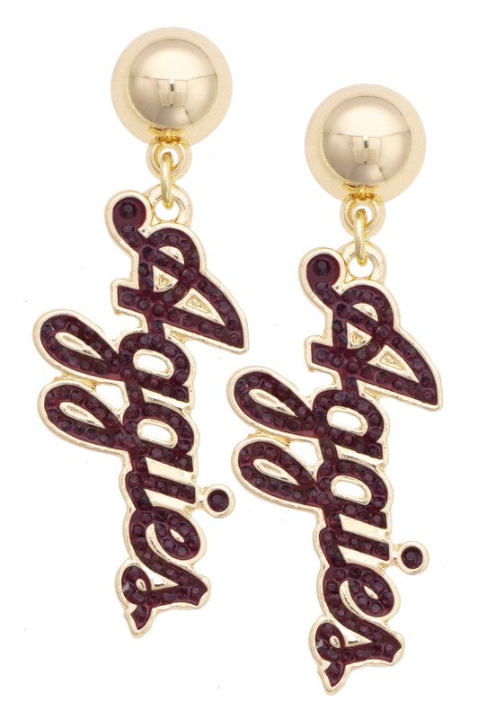 Texas A&M Pave Earrings