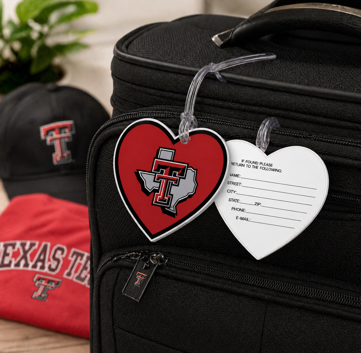 Texas Tech Heart Luggage Tag