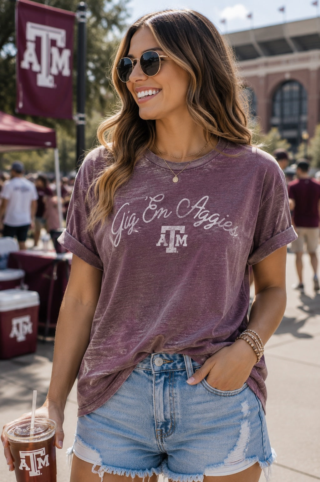 Texas A&M  Faye Vintage Boyfriend Tee
