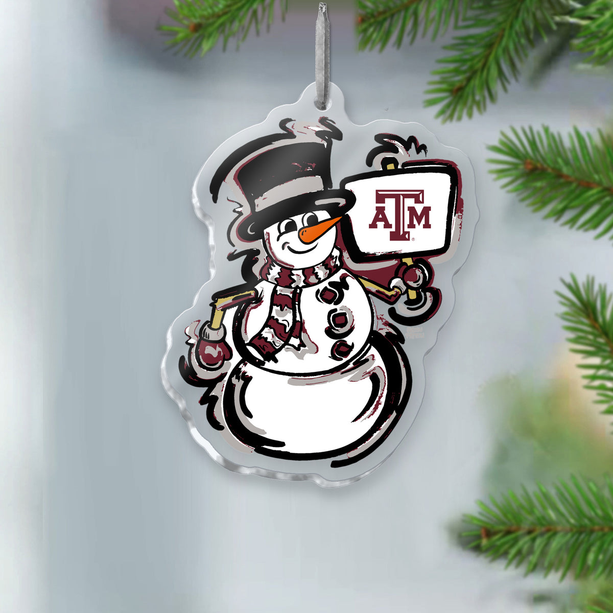 Texas A&M Snowman Ornament