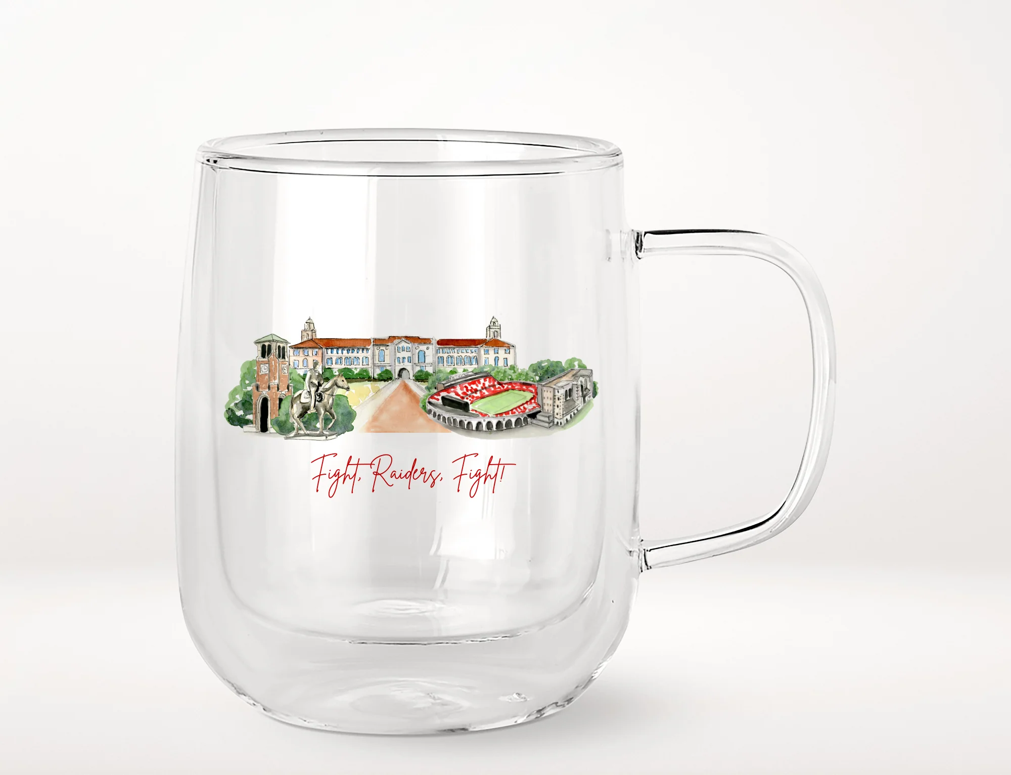 Texas Tech Landmark Glass Mug