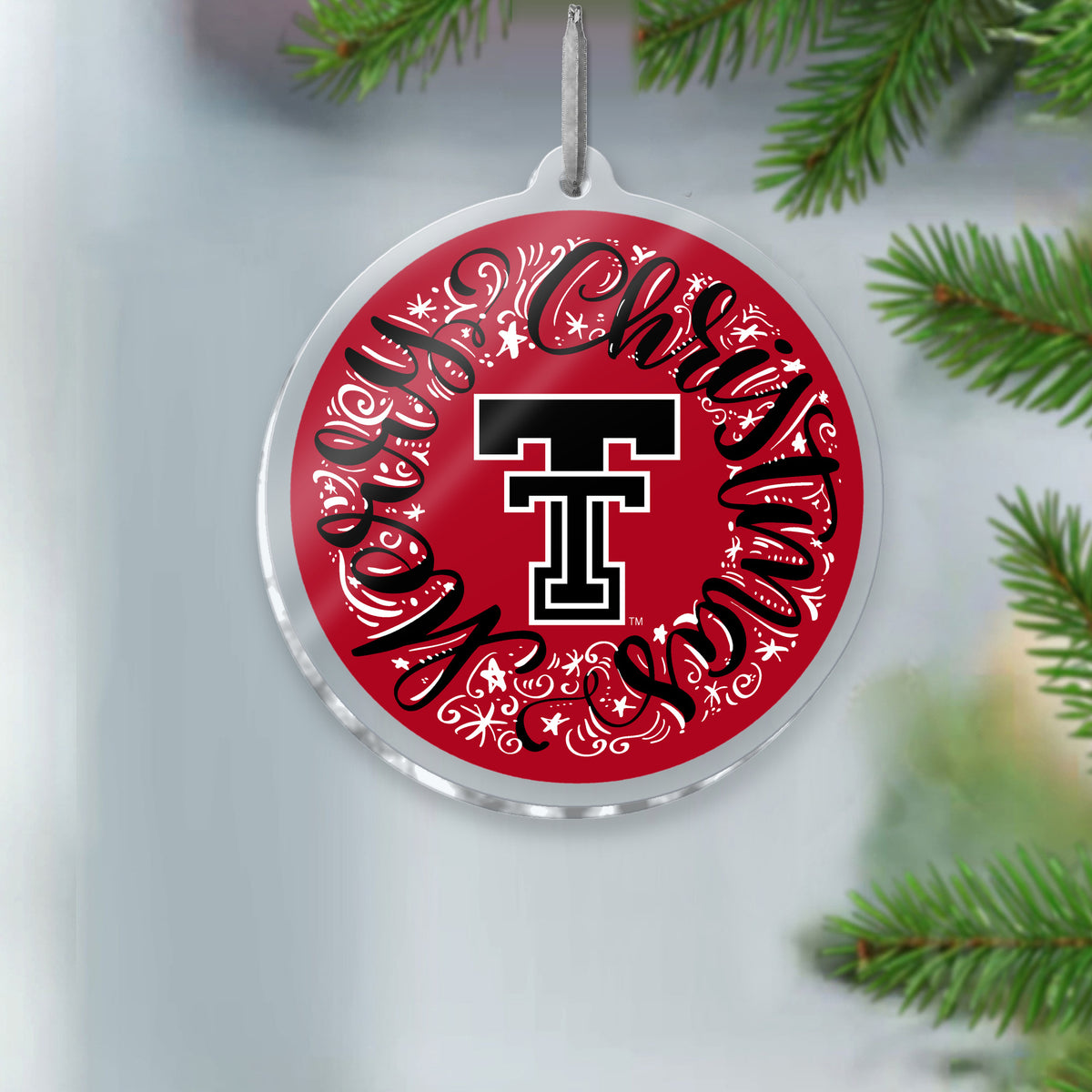 Texas Tech Merry Christmas Ornament