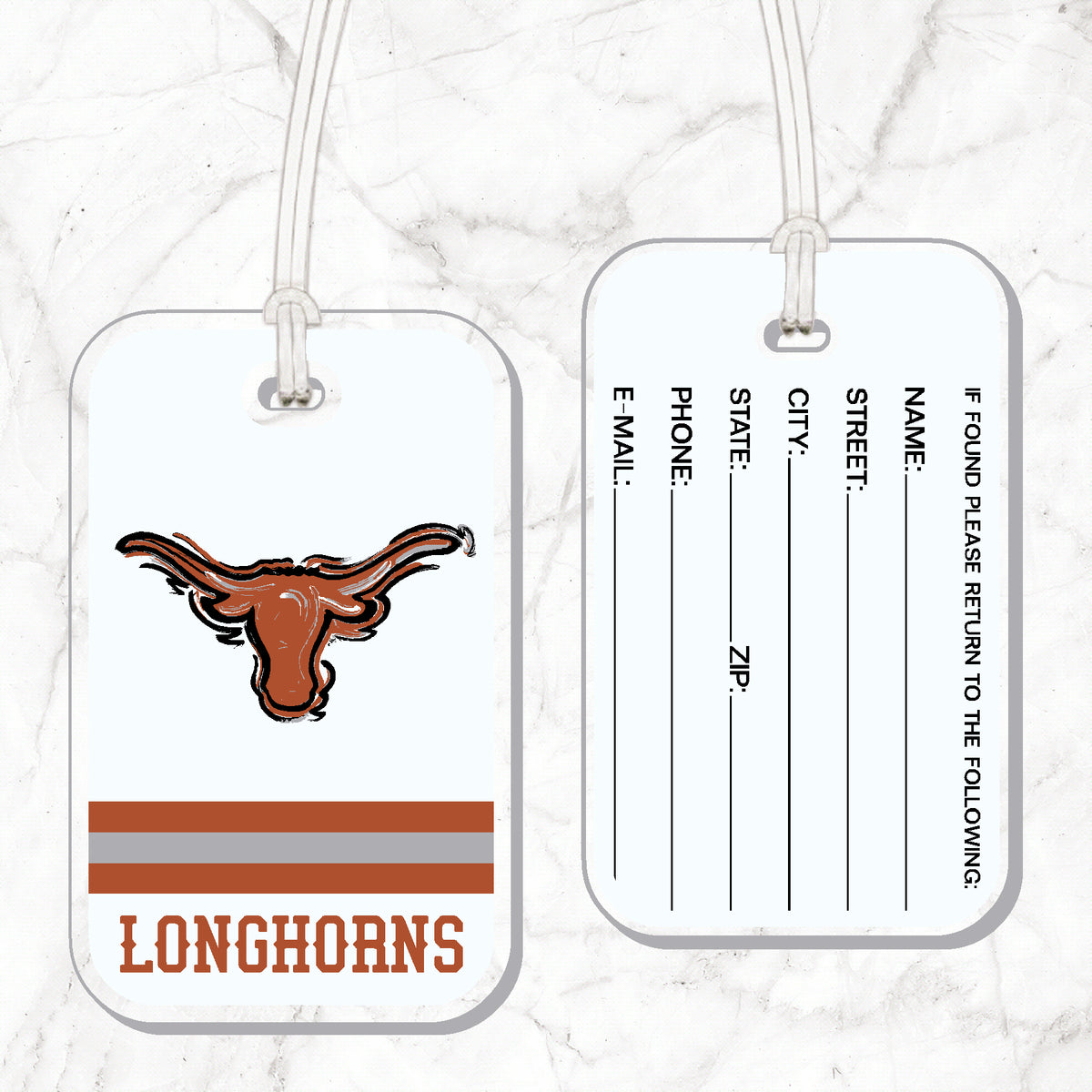Texas Mascot Luggage Tag
