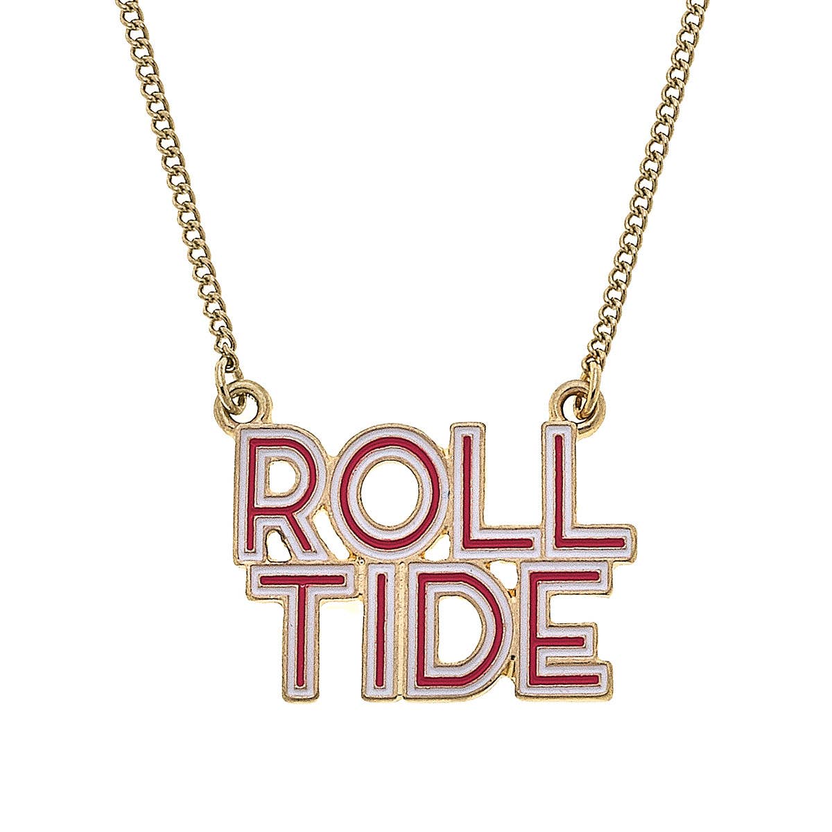 Alabama Crimson Tide Outline Enamel Necklace