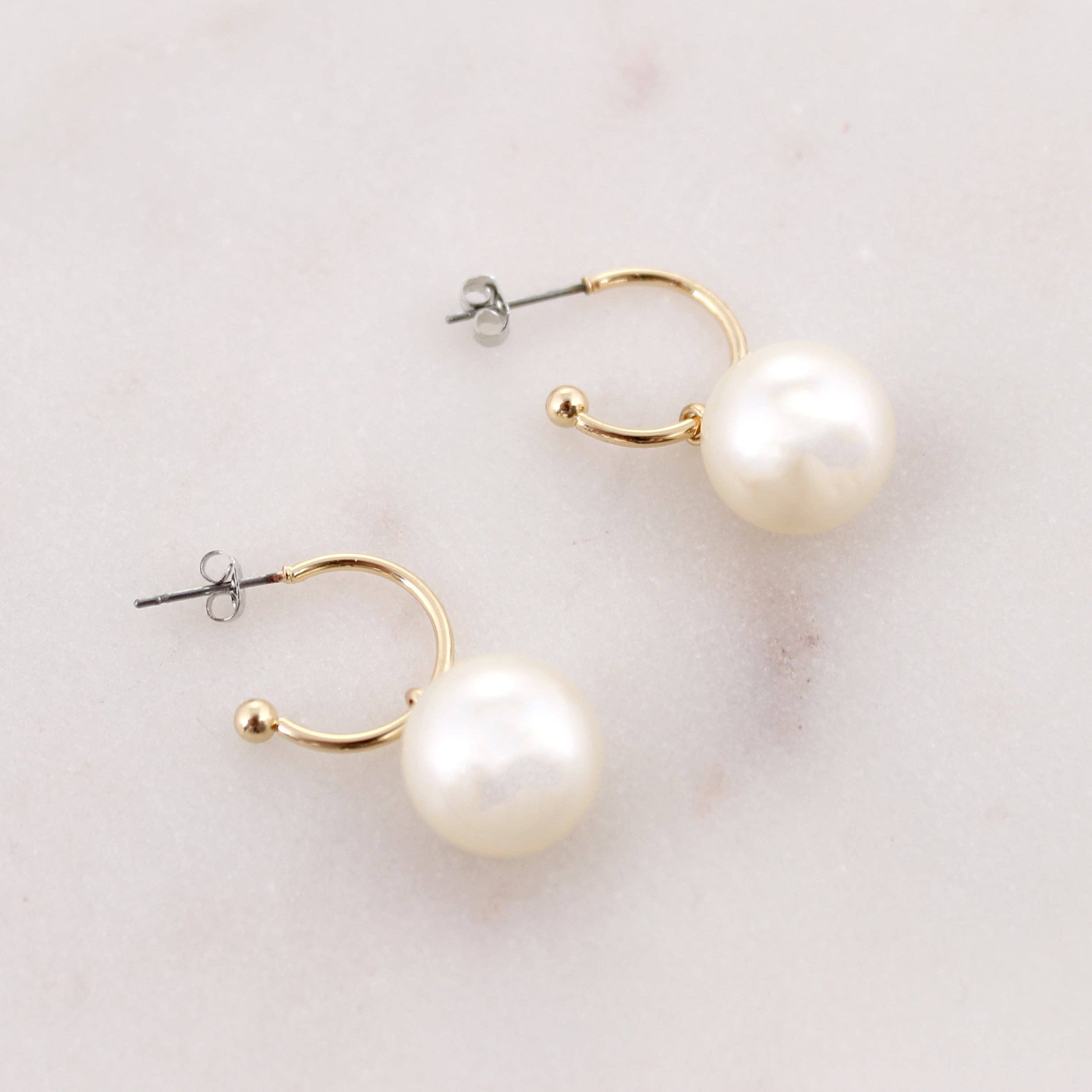Arkansas Pearl Logo Hoop Earrings