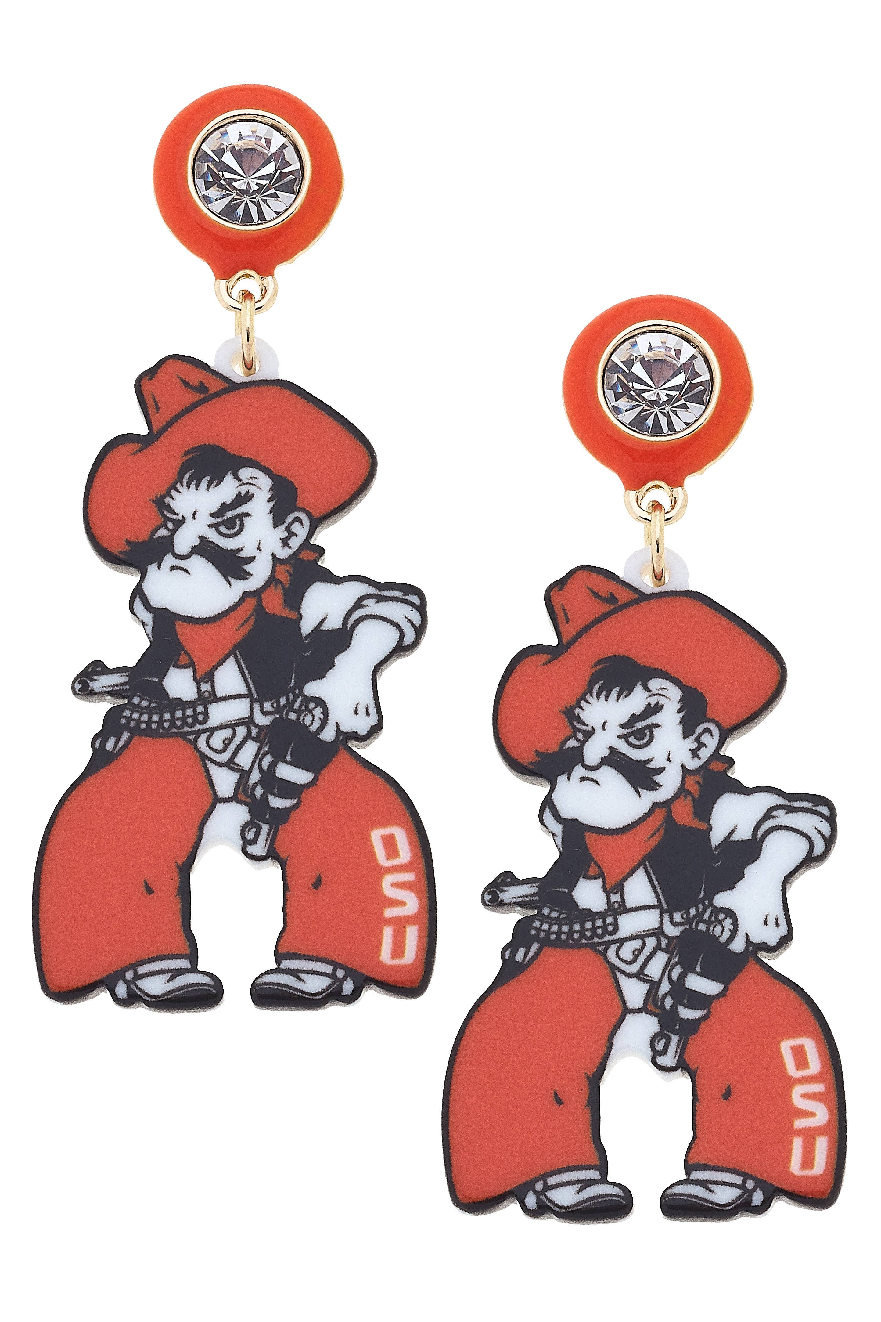 Pistol Pete Resin Mascot Earrings