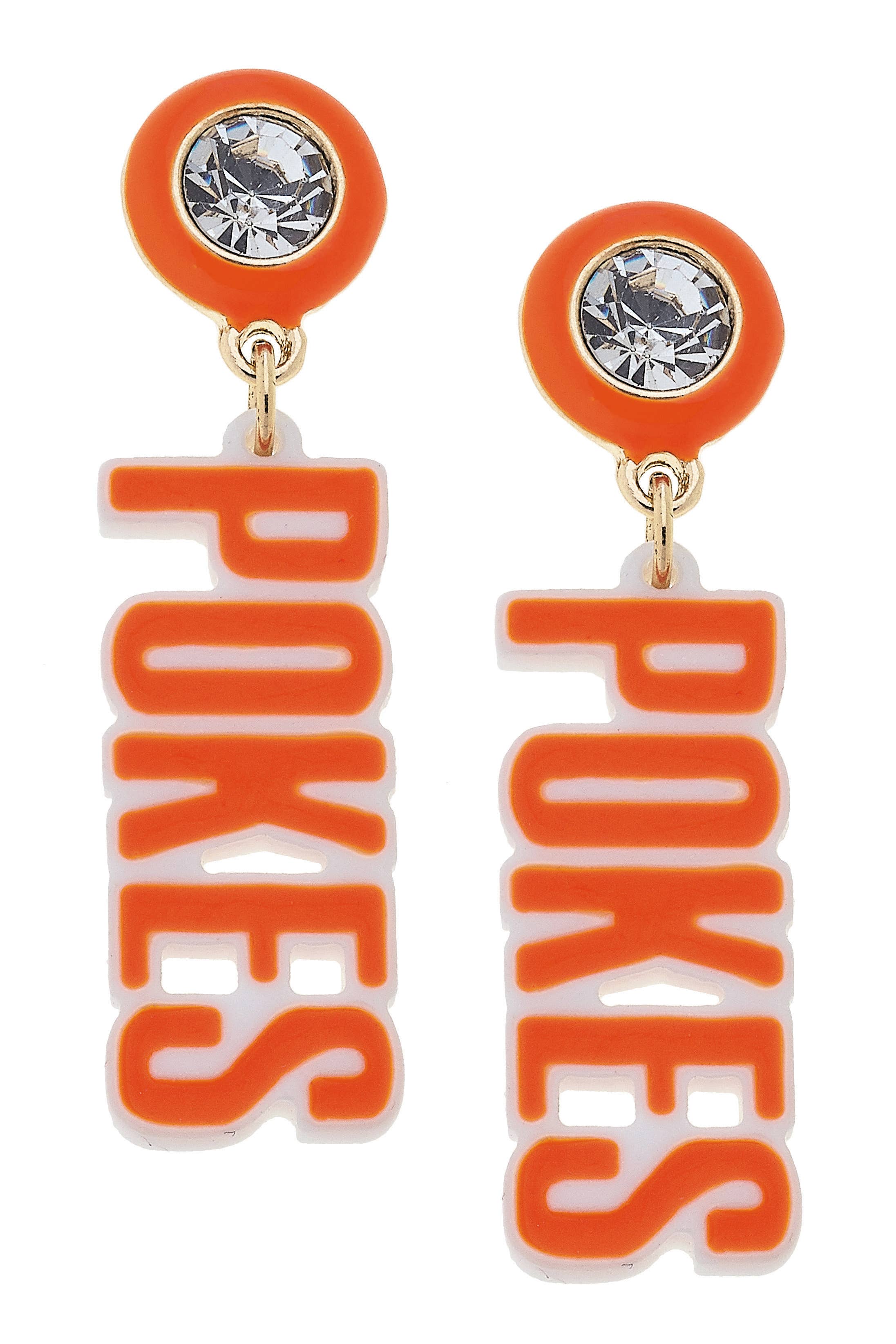 OSU Resin Letter Earrings