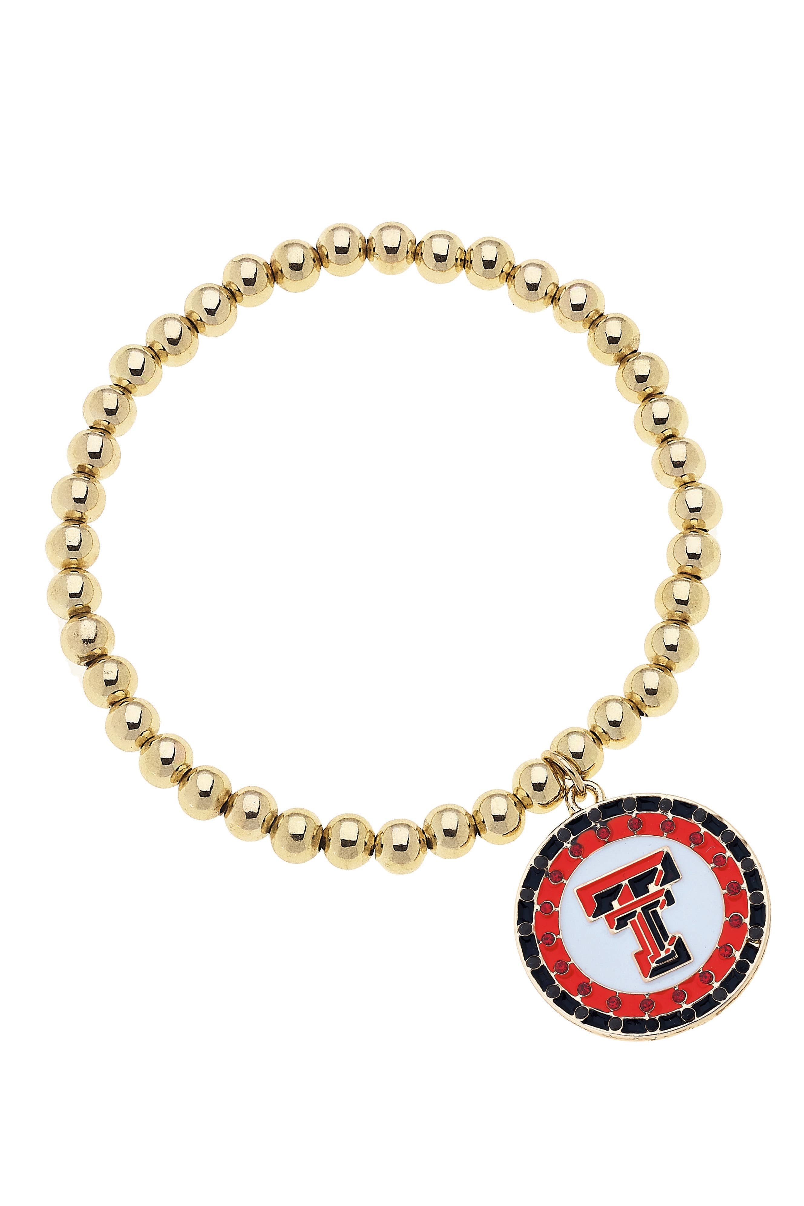 Texas Tech Pave Disc Bracelet