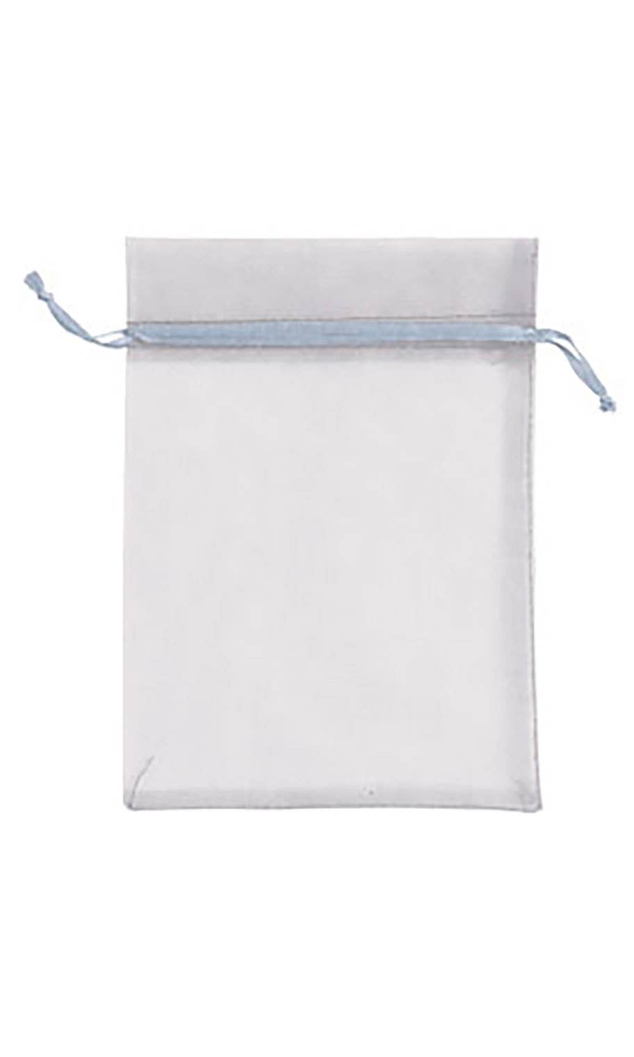 Organza Drawstring Pouch: Silver / Pack of 10 / 5" x 7"