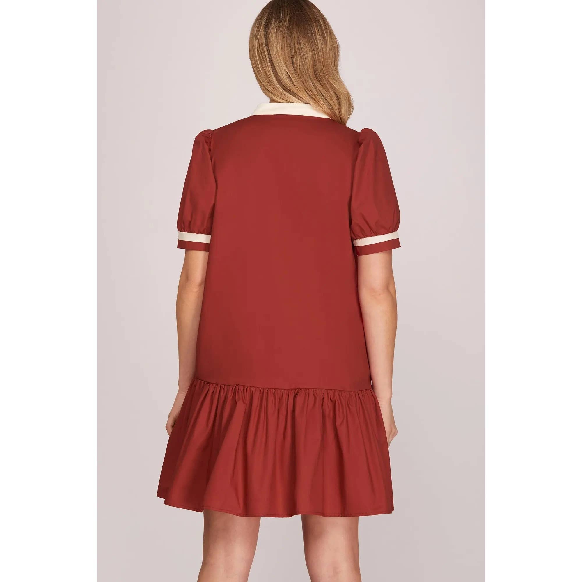 The Everyday Mini Dress- Garnet