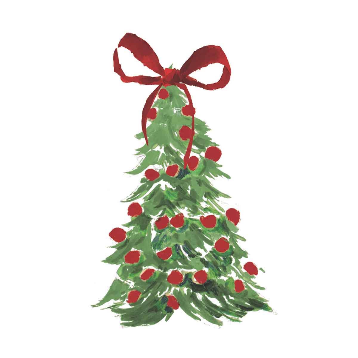 Christmas Tree Bow Cocktail Napkins
