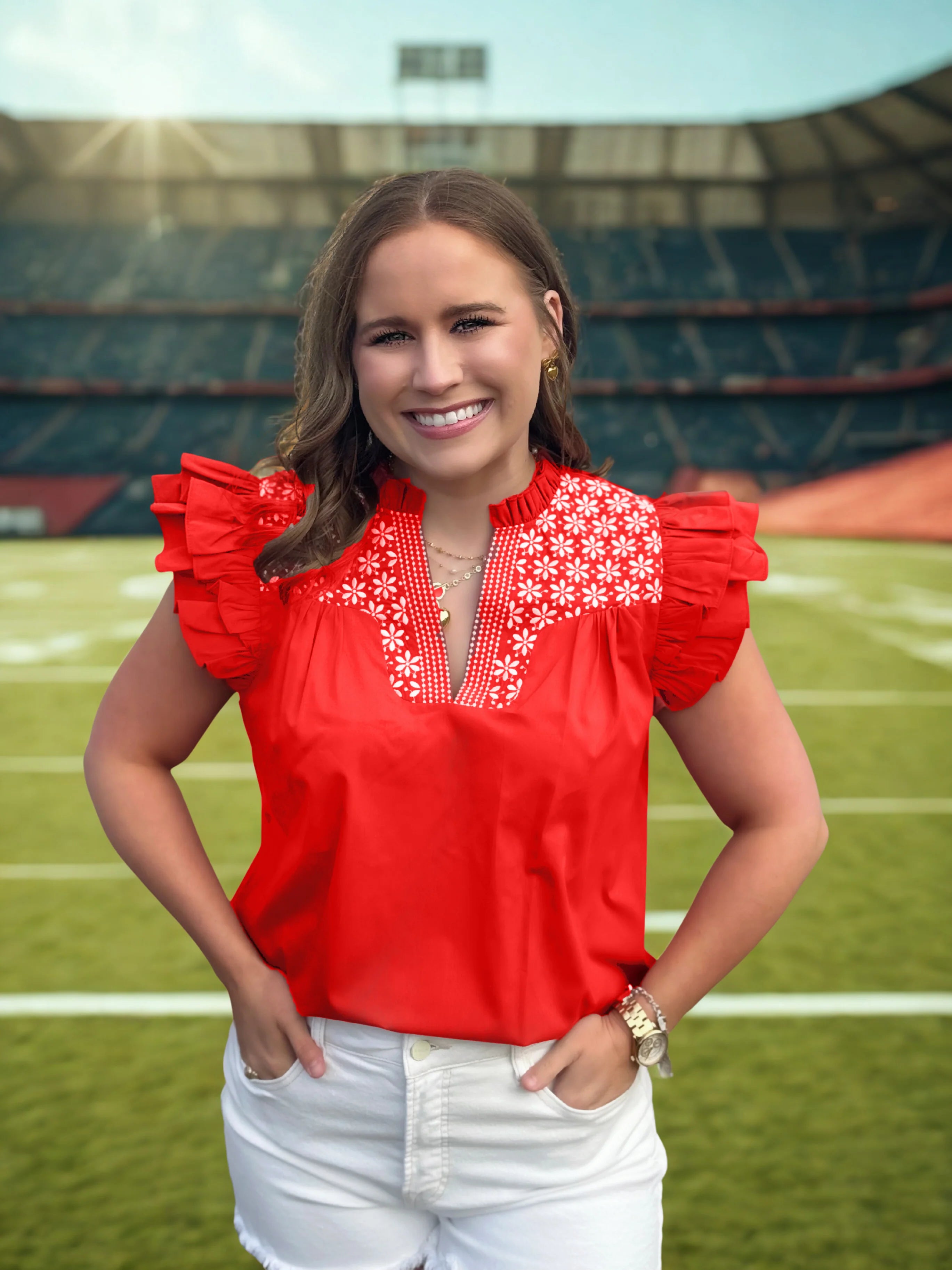 Game Day Fiesta Top | Red
