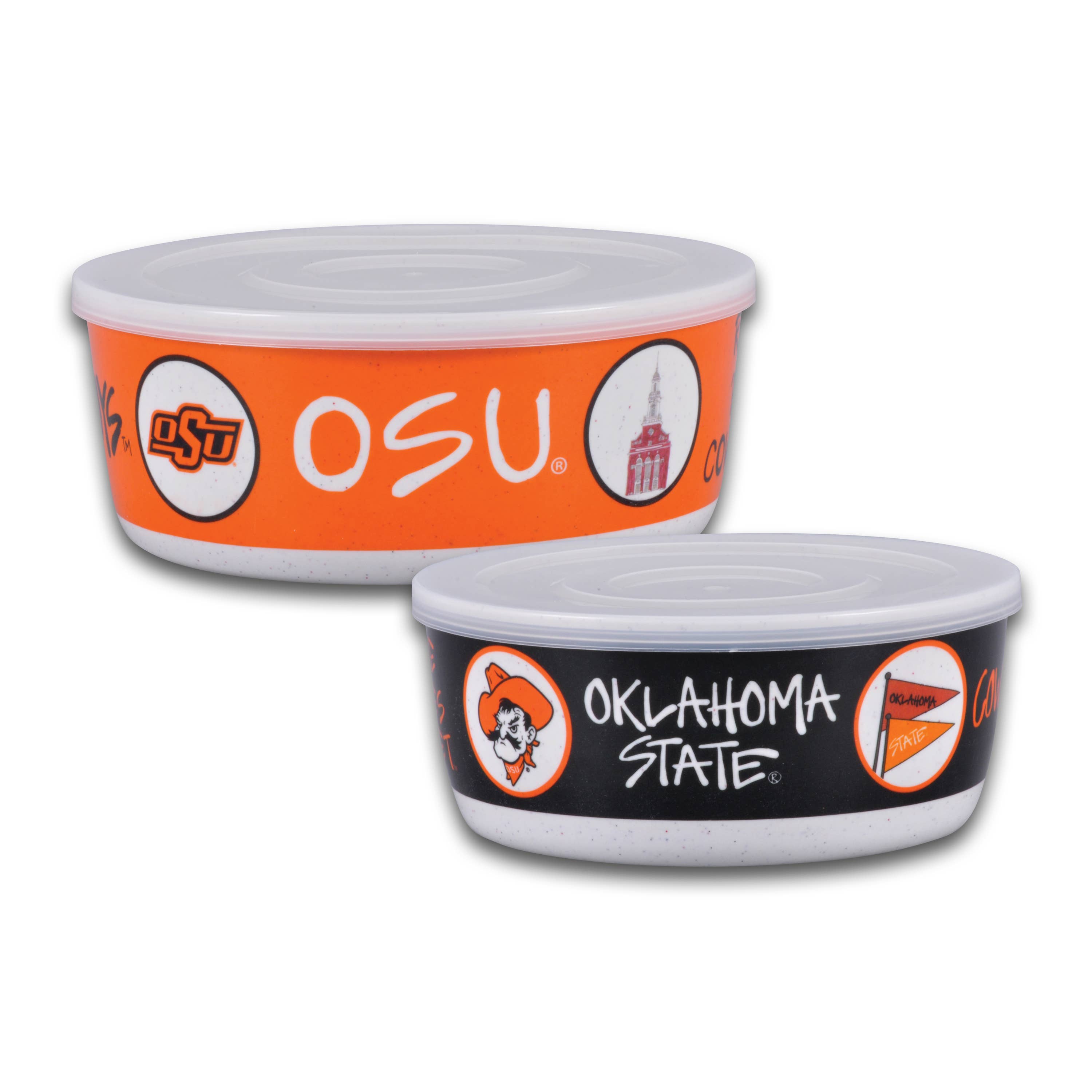 Oklahoma State Melamine 2 Container Set